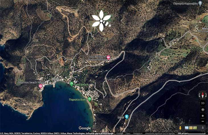 Η θέση του Melianthos villas στη Σίφνο